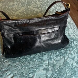 HOBO Black leather long strap side body Purse